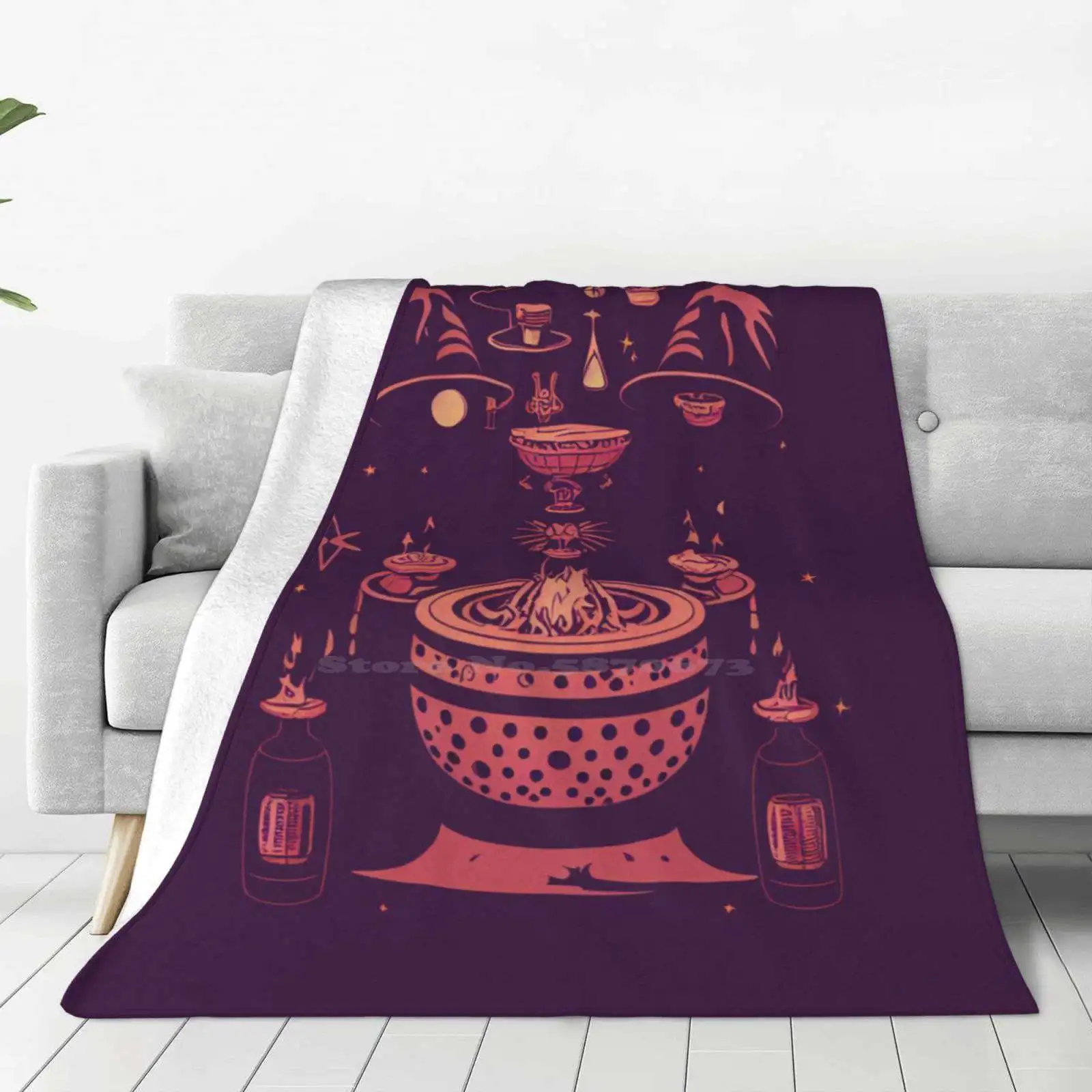 Witches Cauldron Super Warm Soft Blankets Throw On Sofa/Bed/Travel Witches Cauldron Magic Witchcraft Pagan