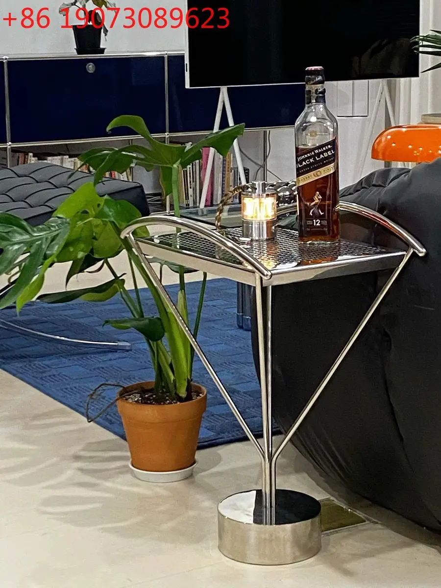 

Стол из нержавеющей стали для гостиной, диван, приставной столик, столик для хранения, современный простой кофейный столик