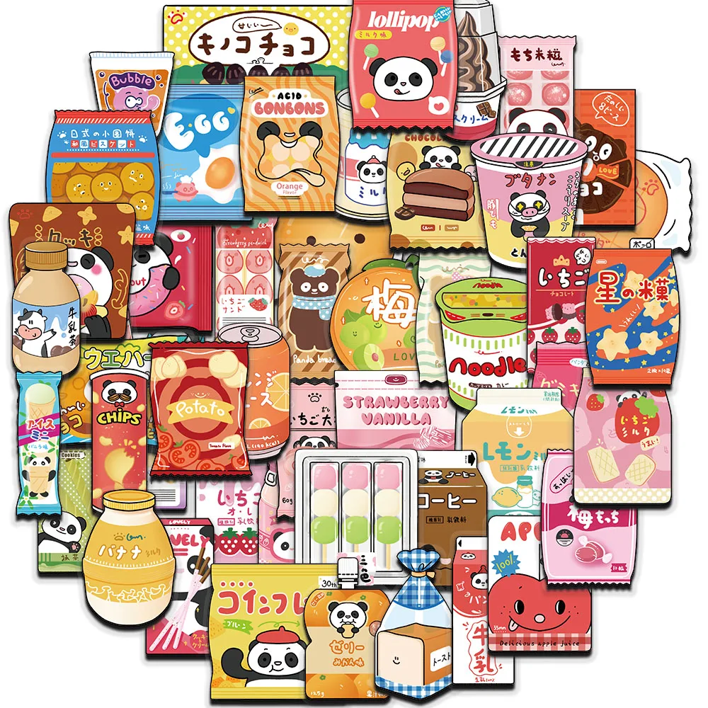 50 sztuk naklejek na żywność do sklepów z przekąskami odpowiednich do telefonów komórkowych, artykułów papierniczych, lodówek, albumów do scrapbookingu, talerzy imprezowych.