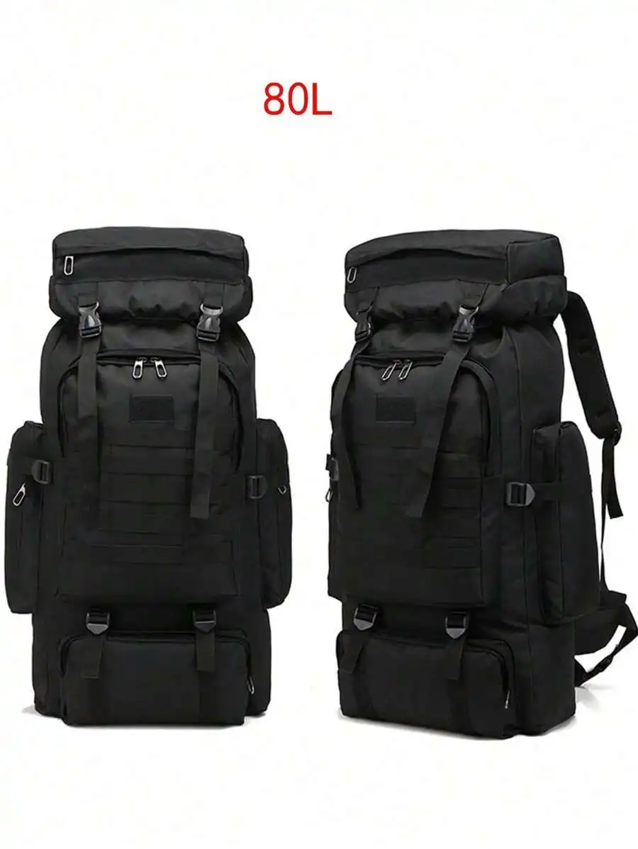 1 80L large-capacity waterproof multi-pocket military hiking, camping, commuting, and travel backpack for outdoor sports and mountaineering