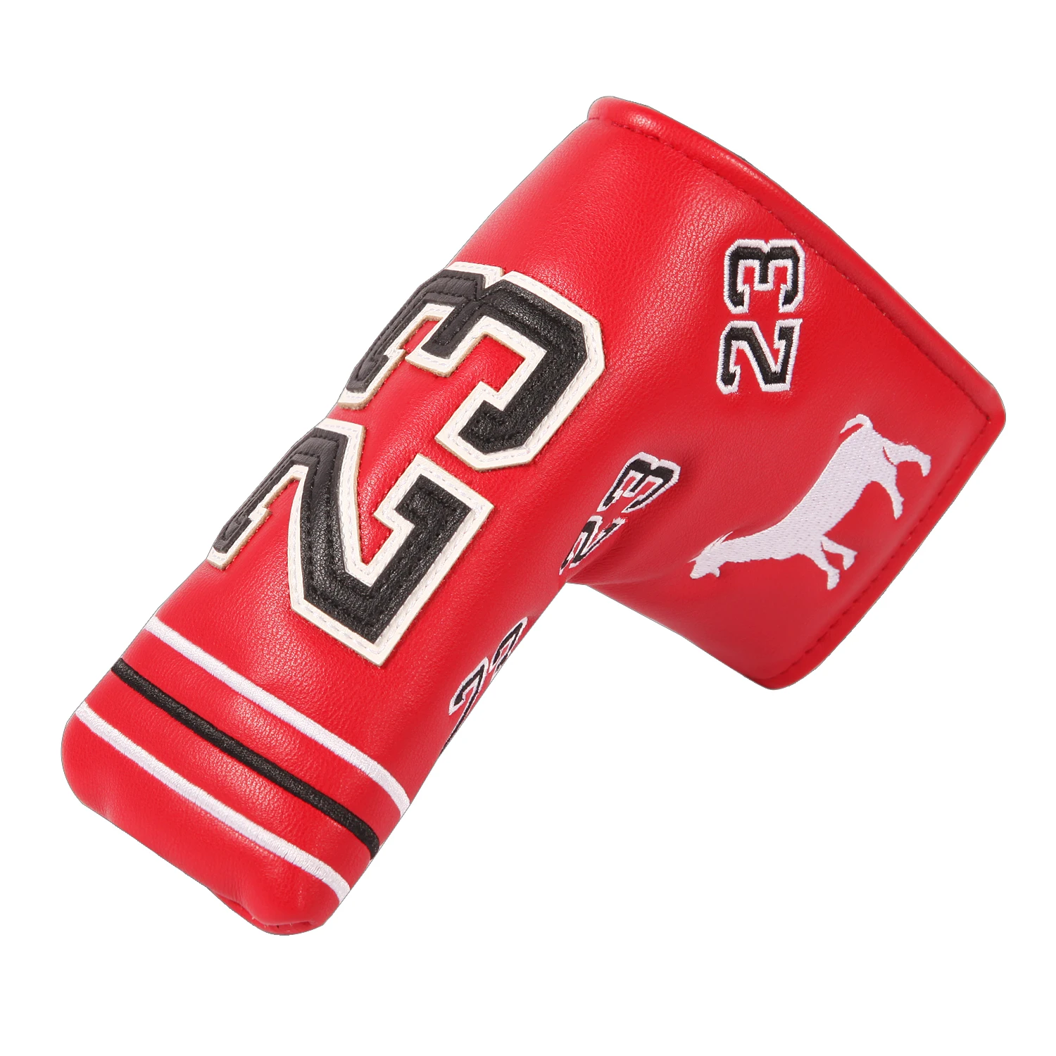 Leather SHABIER Red #23 Strong Magnetic Closure Golf Blade Putter Head Cover