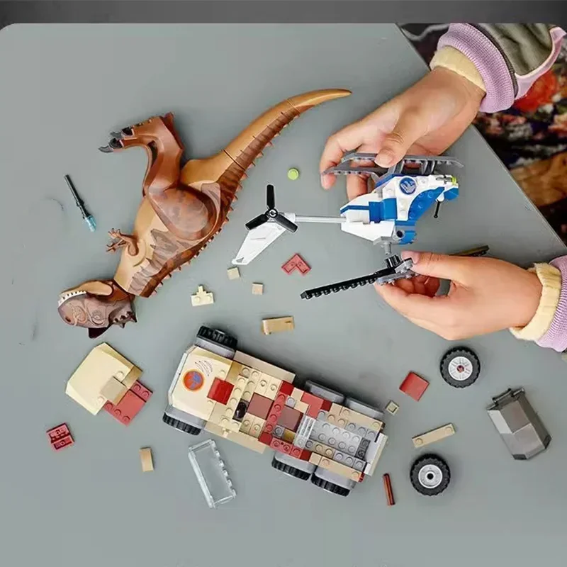 Compatible sets Carnotaurus Dinosaur Chase Model Building Blocks Assemble Bricks Toys for Children Birthday Christmas Gift