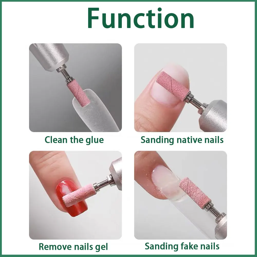 52pcs/set 3.1mm Mini Small Nail Sanding Bands Electric Machine Nail Drill Bits UV Gel Acrylic Polish Remover For Nails Accessory