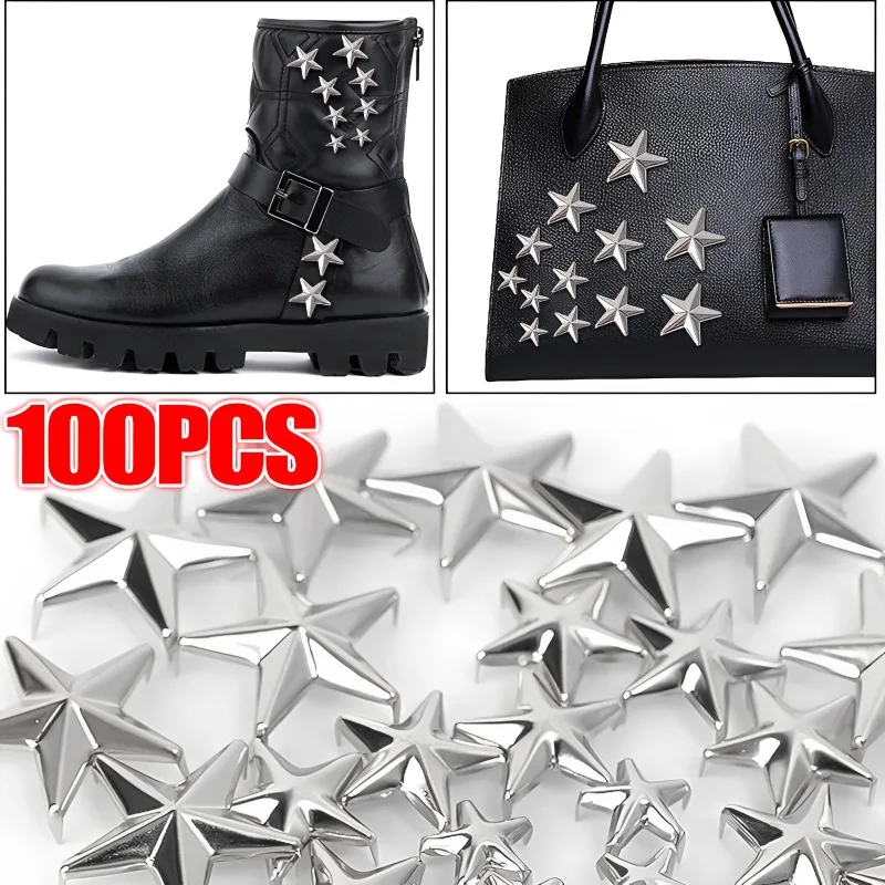 20/15/10/7mm Star Rivets Leather Craft DIY Studs Spikes Spots Nailhead Rock Punk Garment Sewing Decoration Clothing Accessories