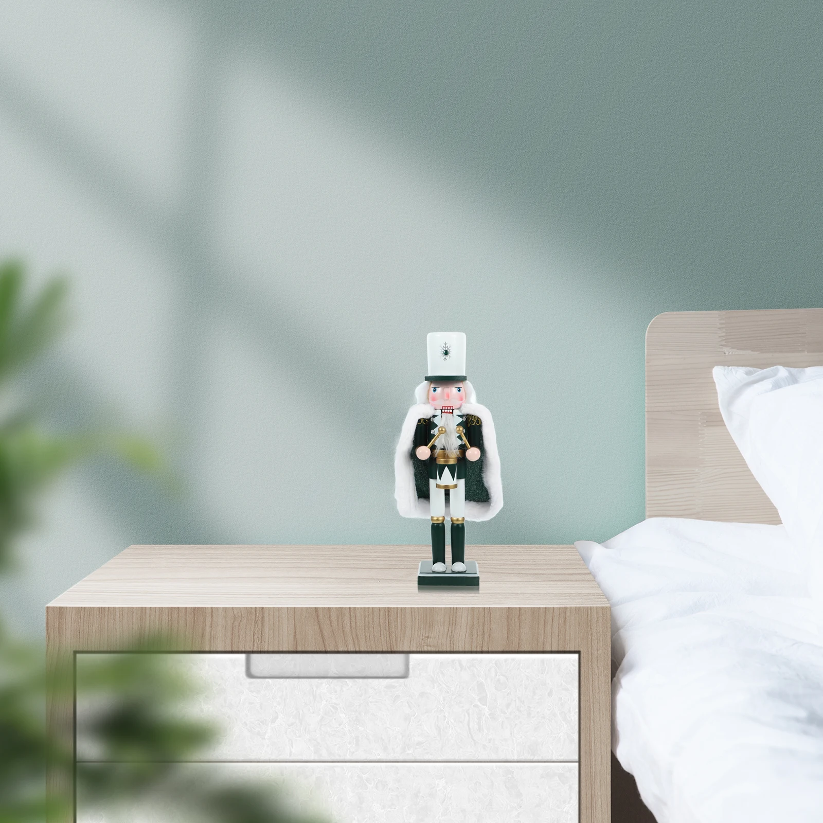 

Cute Small Wooden Nutcracker Christmas Decoration Drum Soldier Cape Craft Ornament Home Holiday Gift Traditional Unique Xmas