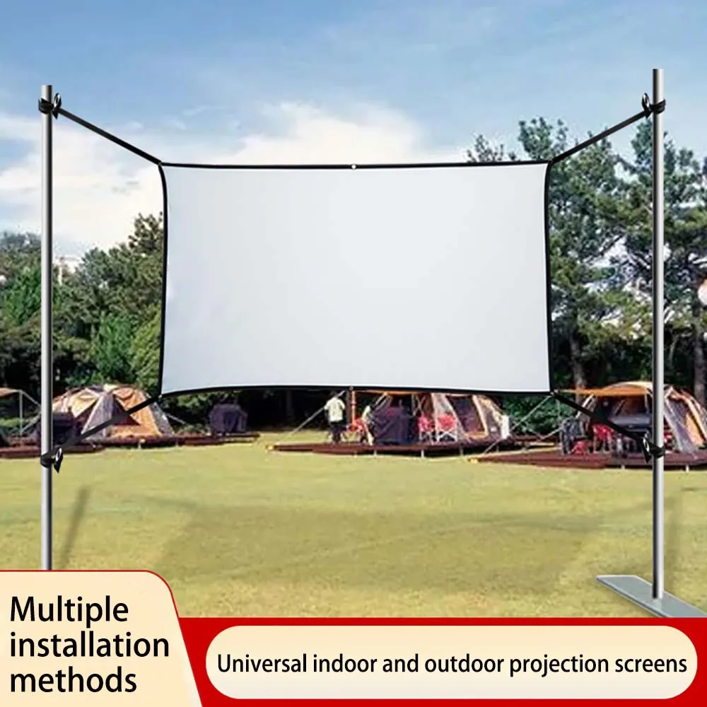 Thinyo Foldable portable extended sidebands for indoor and outdoor use polyester soft projection screen 60 72 84 100 120 150inch