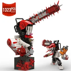 MOC Chainsawed Man Anime Action Figures Building Blocks Set Demoned Pochitared Cartoon Character Bricks Toys Birthday Gifts