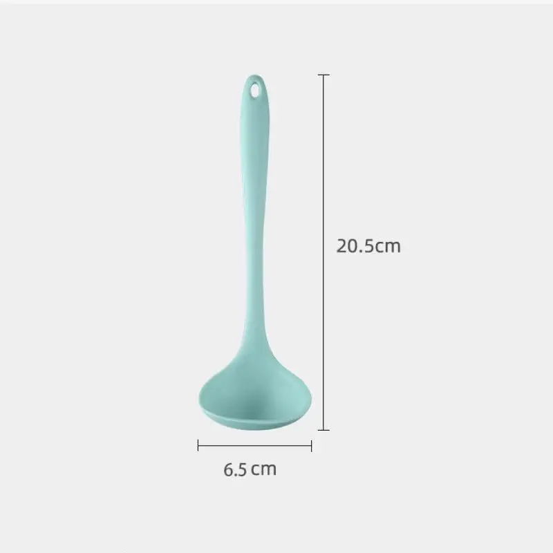 【M】Long Handle Silicone Soup Spoon Large Ramen Noodles Tablespoons Hot Pot Porridge Ladle Scoop Kawaii Japanese Kitchen Utensils view 6