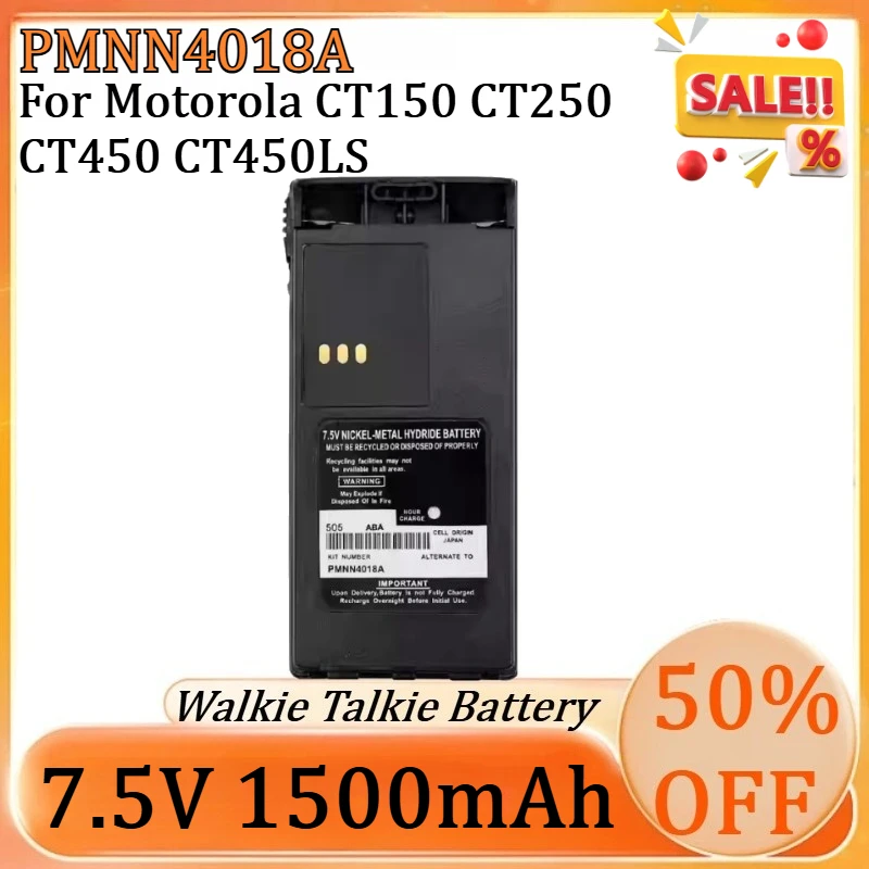 

New PMNN4018A 1500mAh Ni-MH Battery for Motorola CT150 CT250 CT450 CT450LS GP88S GP308 Two Way Radios