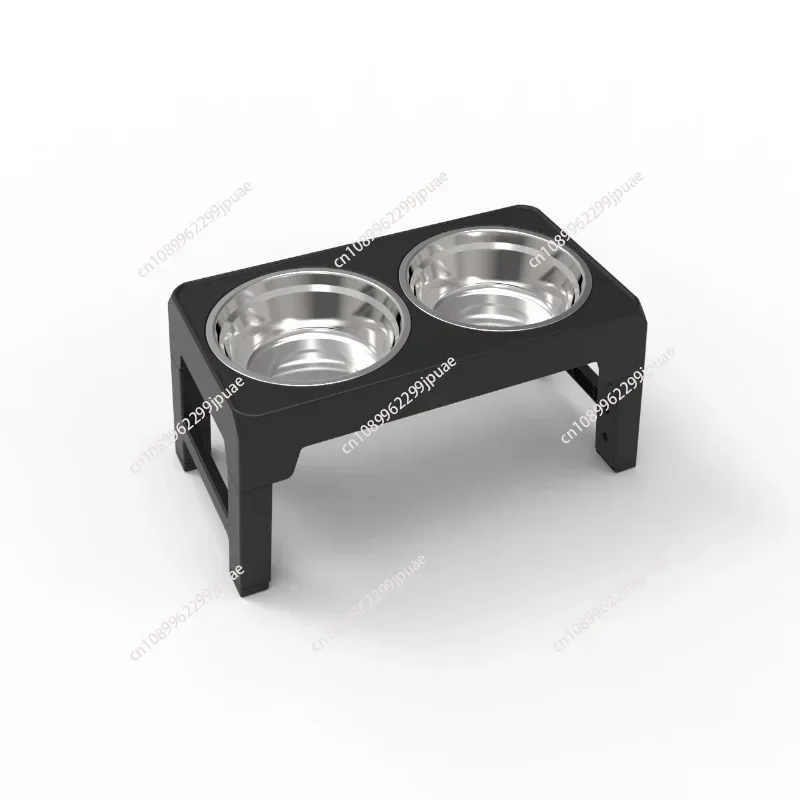 Dog Double Bowls Adjustable Elevated Feeder Pet Feeding Raise Cat Food Water Bowls with Stand Stainless Steel Lift Table for Dog