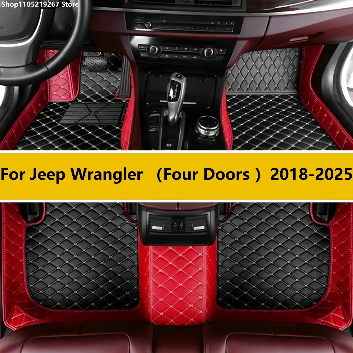 

Car Floor Mats For Jeep Wrangler Four Doors 2018-2025 2024 2023 2022 2021 2020 19 Custom Auto Carpet Cover Interior Accessories