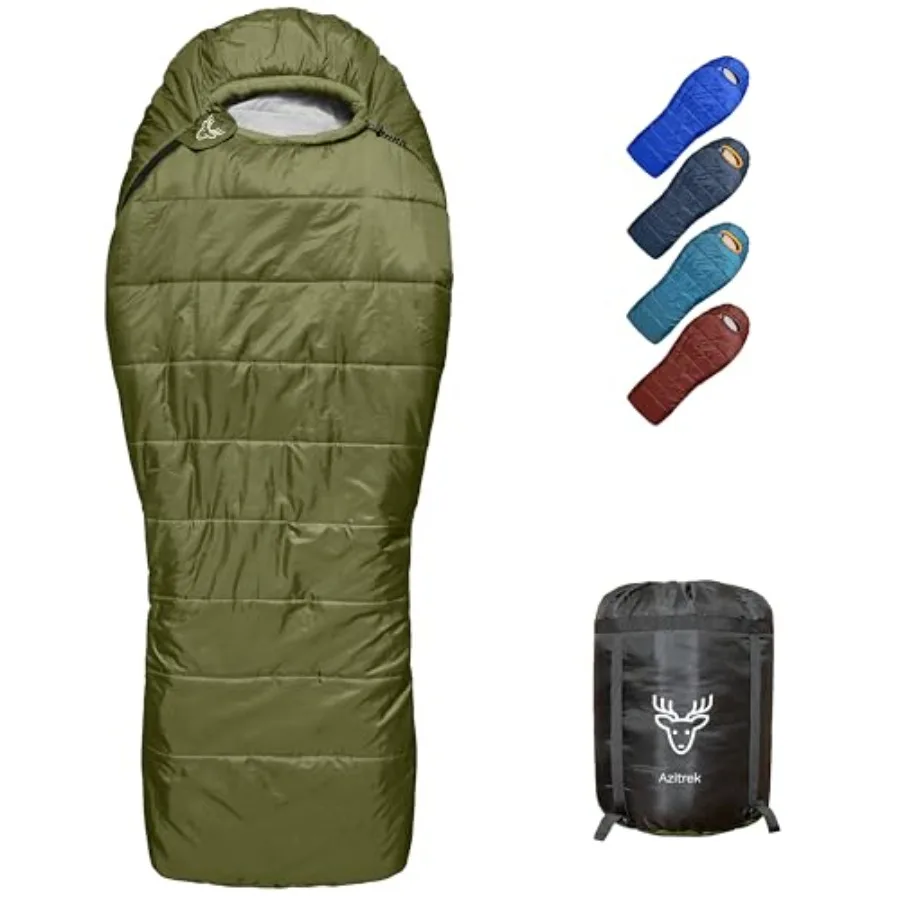 

0 Degree Mummy Sleeping Bags for Adults Camping XXL Big and Tall 3-4 Season Warm Cool Cold Weather Winter Sleeping Bag w. Compr
