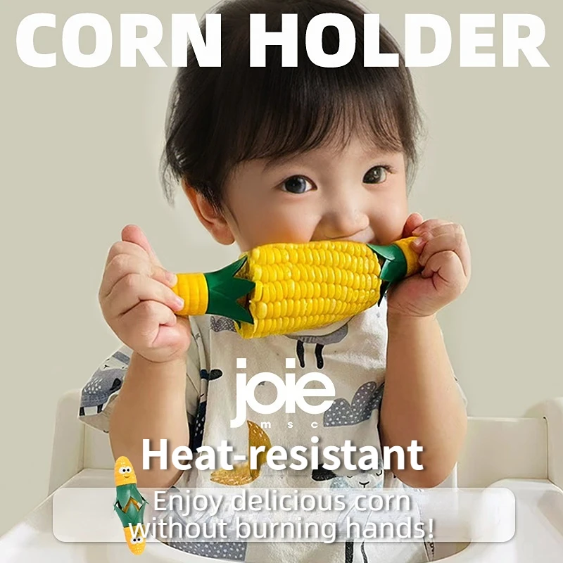 Joie Corn Star Interlocking Corn On The Cob Holders Cleaner Safe From Hot Corn Stainless Steel Prongs BPA-free Plastic Handles