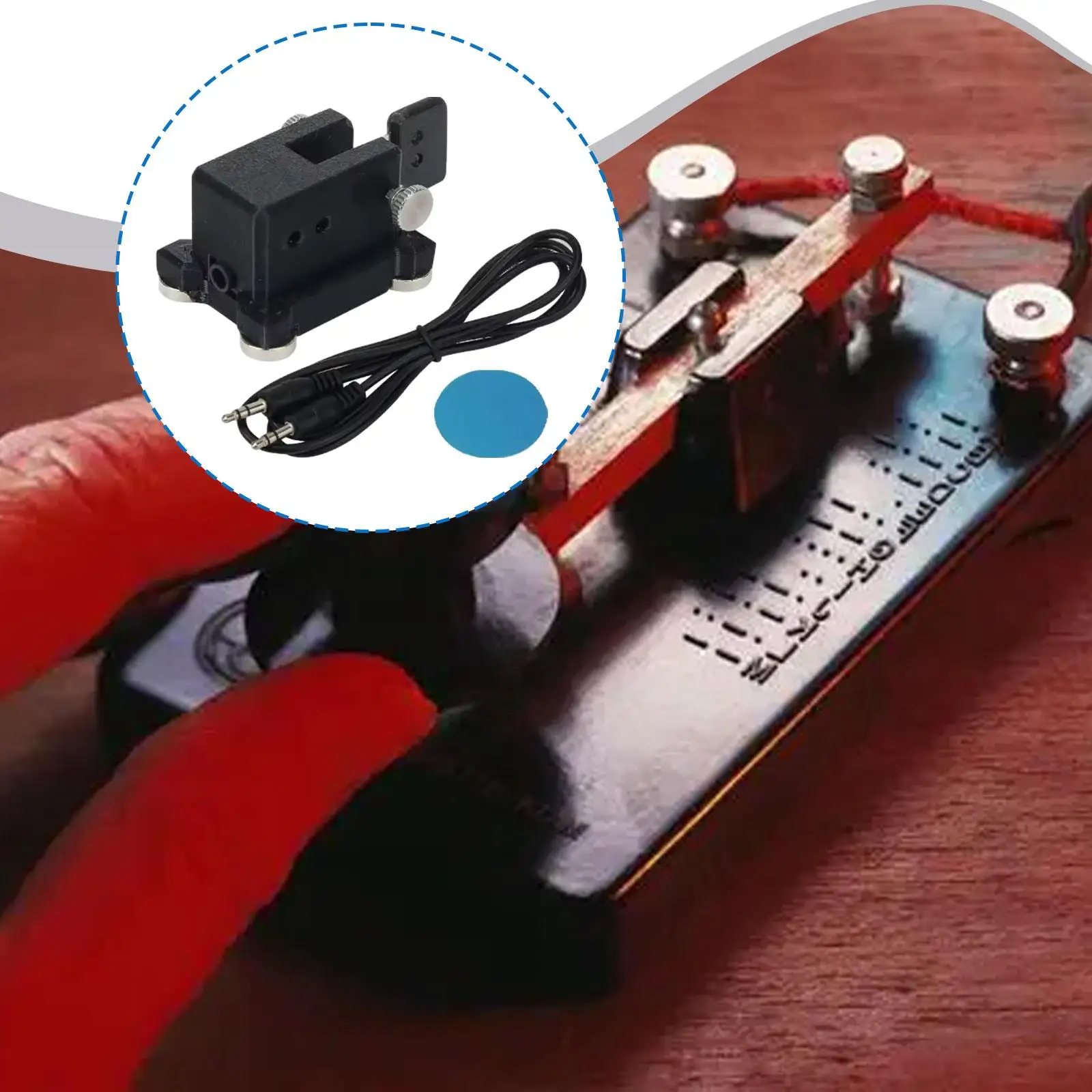 Metal Precision Single Paddle Morse Code Keyer Adjustable Contacts for Reliable Portable Radio Use