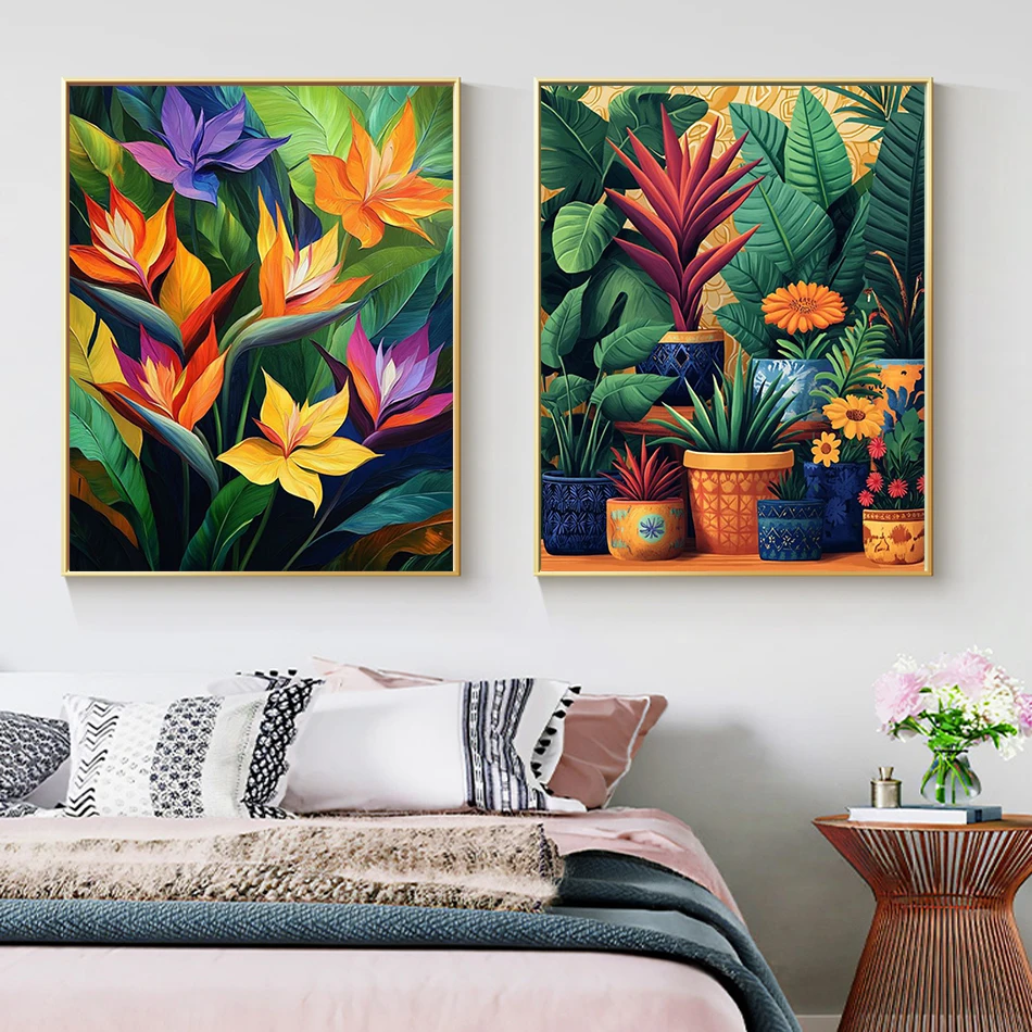 RUOPOTY Einfaches Malen nach Zahlen Bunte einfache Illustration Blätter Acrylfarben Bastelbedarf Erwachsene Farbmarkierungen Kits