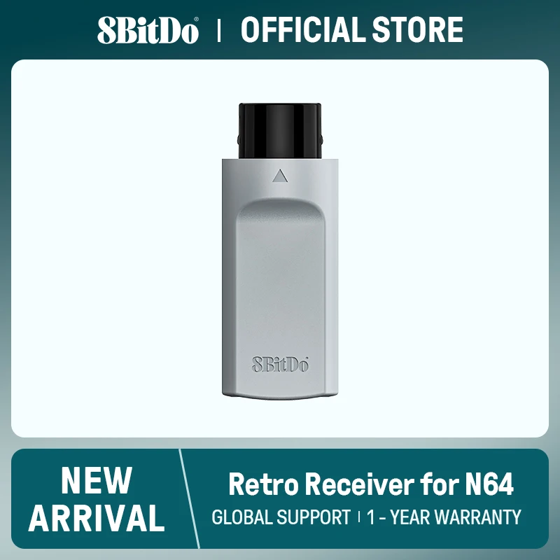 Receptor Retro 8BitDo para N64 y Windows, Compatible con el Control de Xbox, Switch Pro y el Control de PS5/PS4 en la consola N64