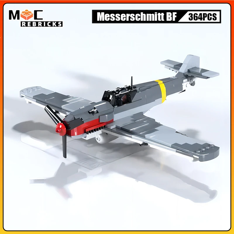 MOC Building Blocks Messerschmitt BF-109T German Military Fighter High-tech Aircraft Model DIY  Creative Kid\'s Bricks Toys Gifts