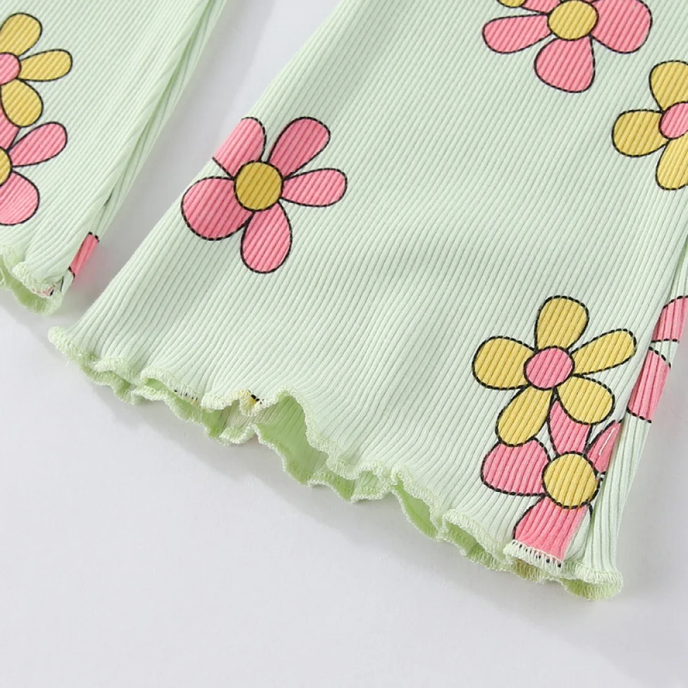 Jumping Meters Mädchen-Hose mit Blumenmuster, Schlaghose, lange Bleistift-Leggings, Kindermode, Herbstkollektion, 2–7 Jahre – Detail 5