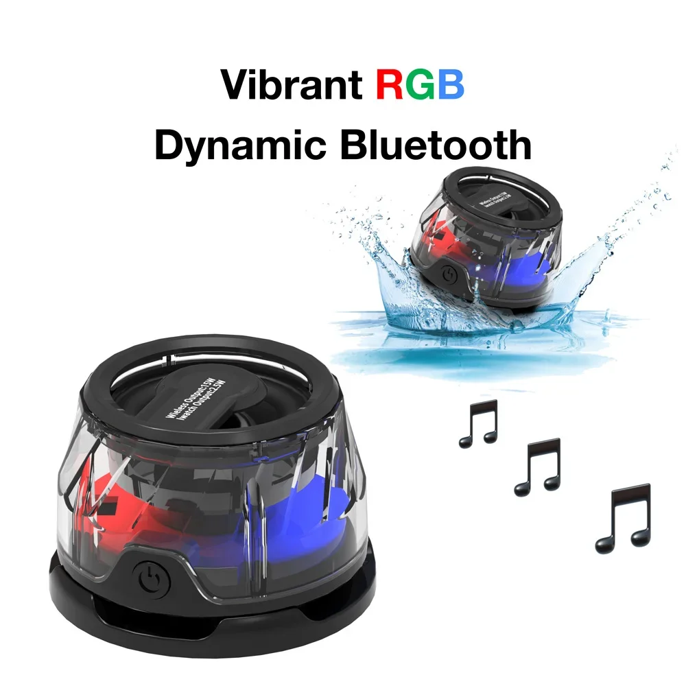 

Magnetic Portable Bluetooth Speaker 500mAh Battery Mini Speaker Bluetooth 5.3 RGB Lighting Multifunctional Phone Stand Outdoor