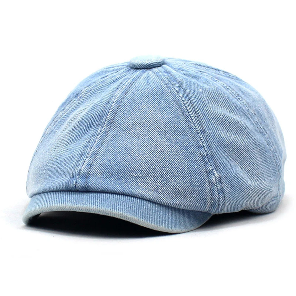 BUTTERMERE-Casquette gavroche en denim pour hommes et femmes, chapeau de panneau de lecture en coton, casquettes de boulanger et de garçon, chapeaux