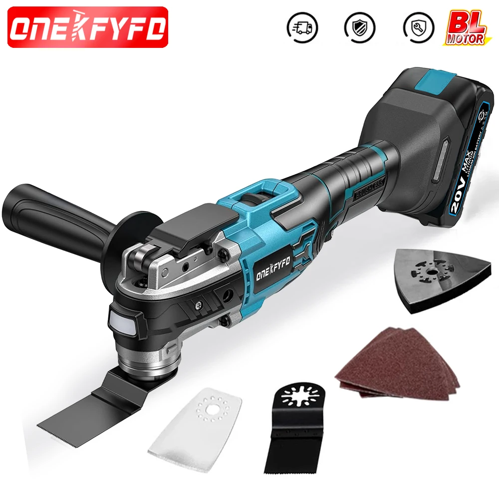 

ONEKFYFD Brushless Oscillating Variable Speed Trimmer Saw Renovation Power Machine Multi-function Tool for Makita 18V Battery