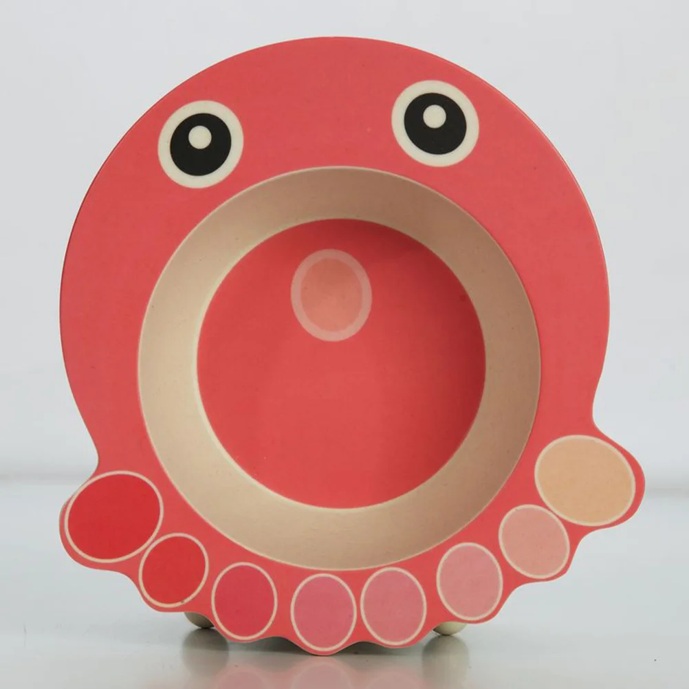 

Bamboo Fiber Octopus Shaped Bowl for Children Eco-Friendly Lightweight Durable Scratch Resistant Easy Clean Picnics Camping