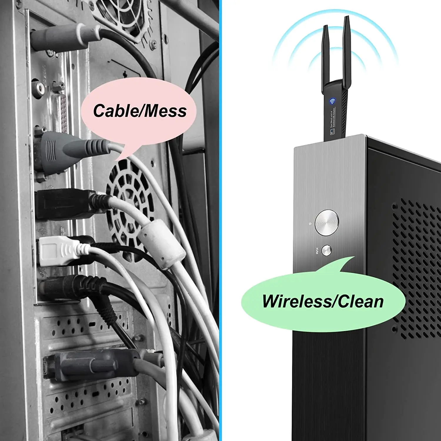 Adaptador WiFi USB 1300 de 3,0 Mbps, banda Dual, 5GHz/2,4 GHz, 2 antenas, MU-MIMO, Dongle para Windows y Mac OS