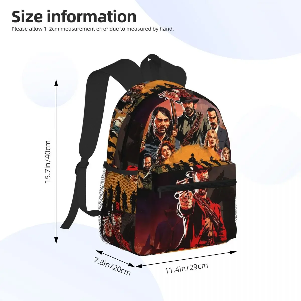 Red Dead Redemption Student Backpack School Bag Hiking Travel Daypack for Men Women Fashion Bookbag Shoulder Bags