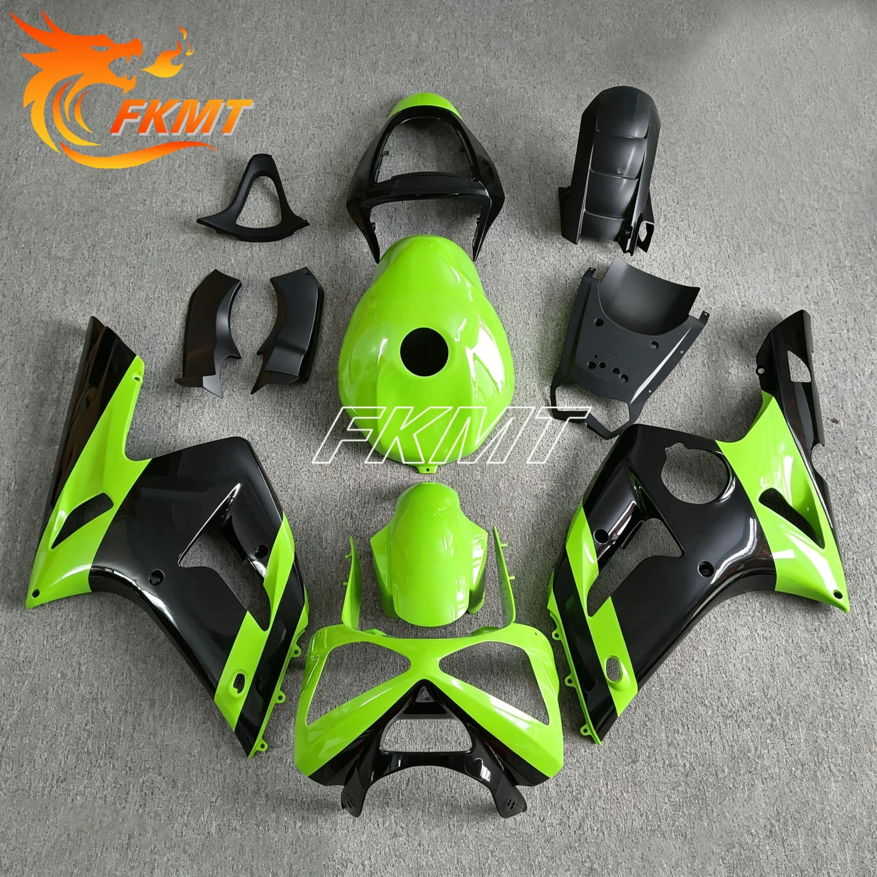 For 636 ZX6R ZX-6R 2003 2004 Motorcycle Fairings Injection Mold Painted ABS Plastic Bodywork Kit Sets Bright Green