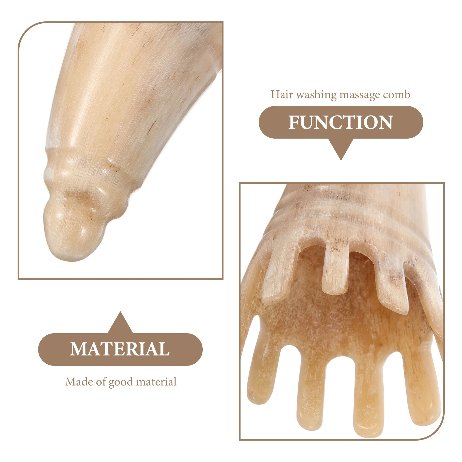 Guasha Scraping Board Natural Horn Comb Scalp Massager Modeling Hair Handheld Scratcher Scraper Tool