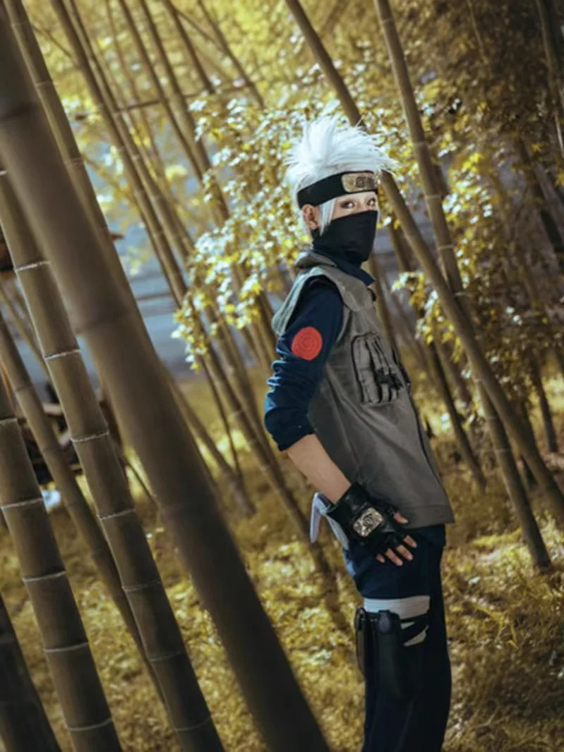 Huo Ying Qimu Ninja Kakashi Cosplay Costume Vest + Sweater Pants Cosplay Clothing view 2