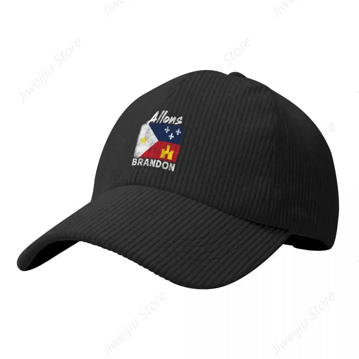 Allons Brandon Louisiana Acadiana Flag American Flag Lets Go Brandon Corduroy Baseball Cap custom Hat Hats For Men Women's