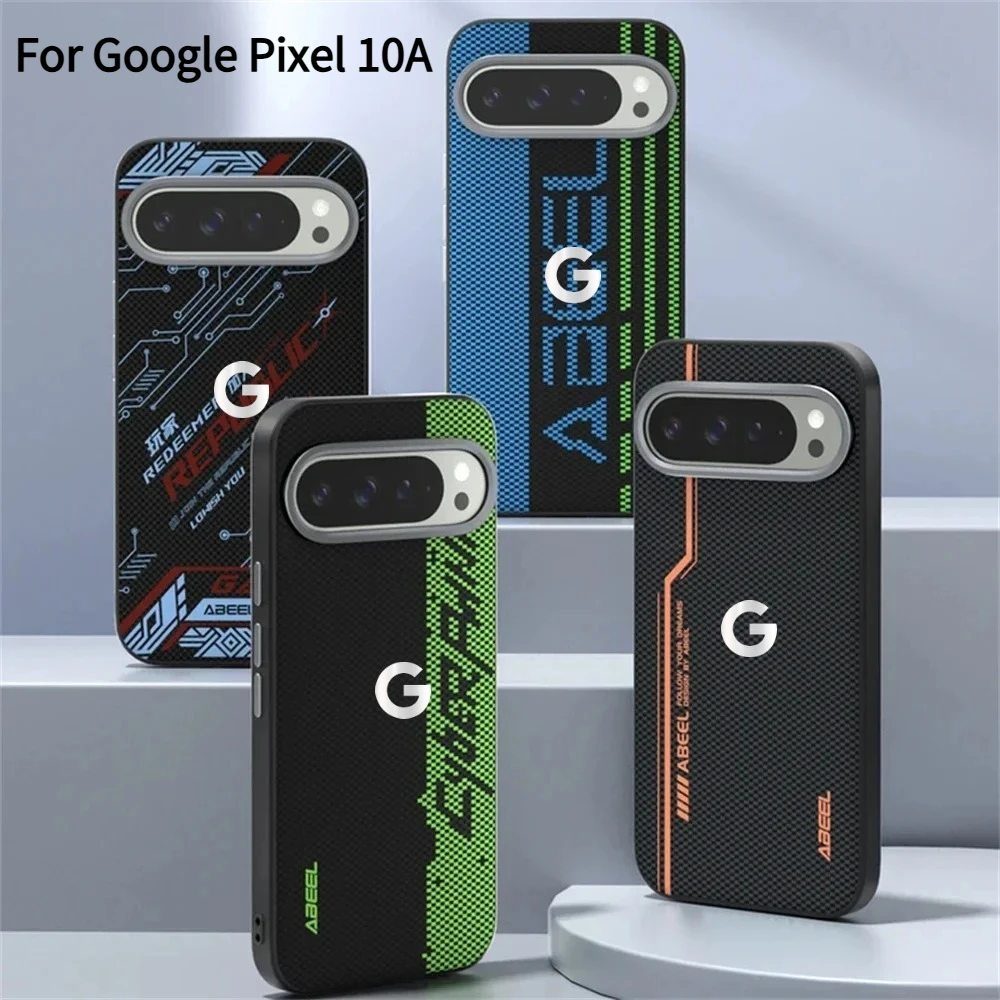 

Премиальный чехол с текстурой карбона для Google Pixel 10A 9 Pro XL 9 Pro с поддержкой MagSafe, магнитный, для беспроводной зарядки, защитный