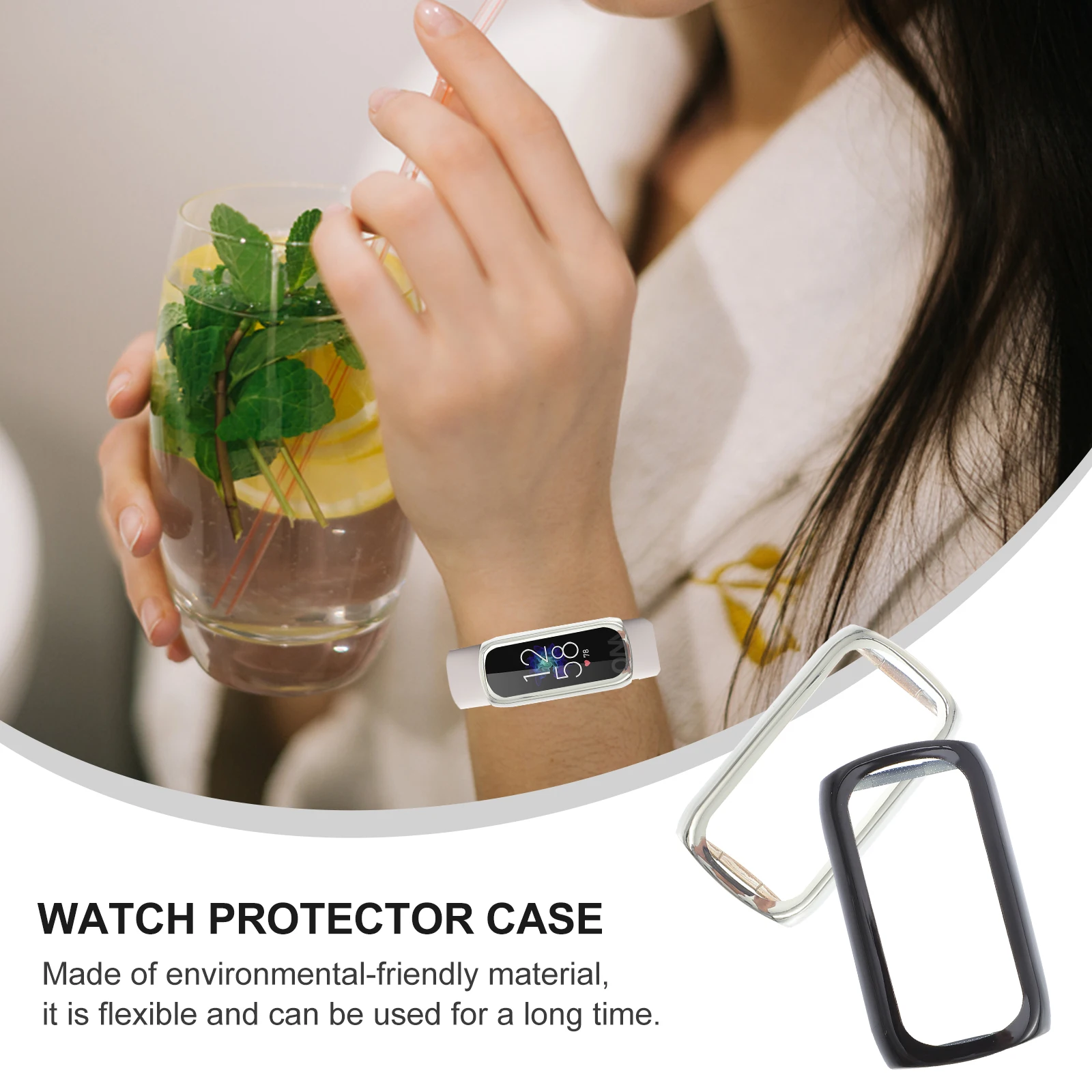 2pcs Soft Tpu Watch Protector Full Coverage Screen Case For Smartwatch Anti-Scratch Protection Ultra-Thin Compatible With Luxe