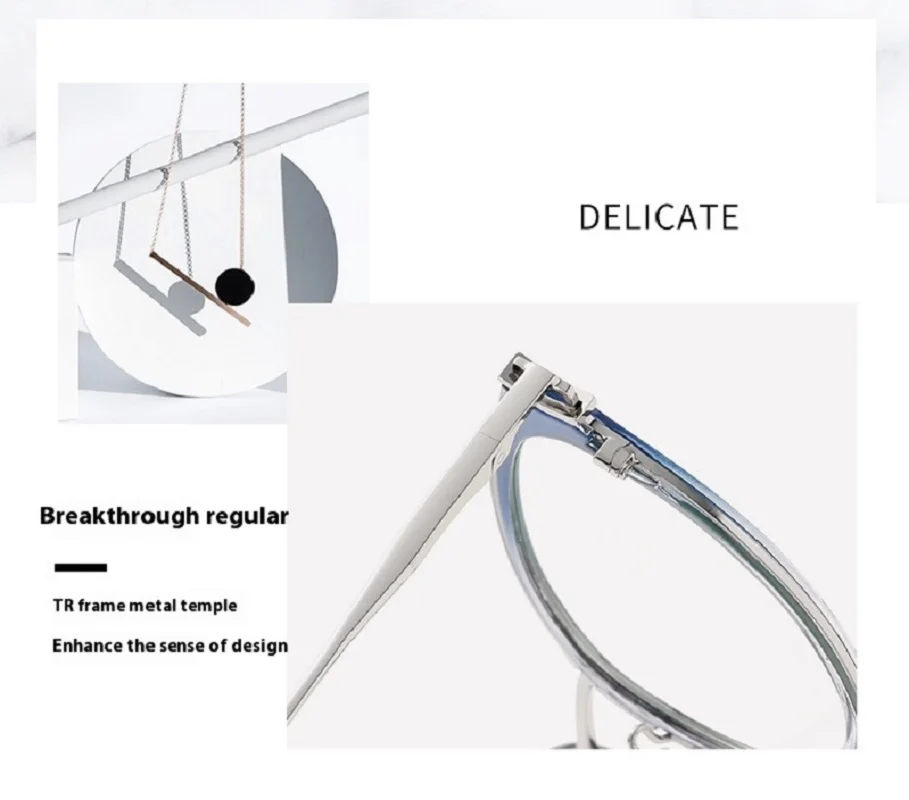 الضوء الأزرق حجب النظارات النساء كامل حافة شكل دائري سبيكة وصفة طبية بصرية الإناث نظارات UV400 طلاء النظارات الإطار