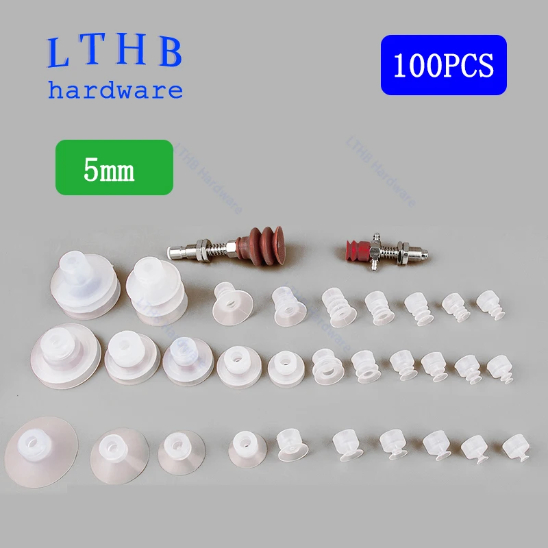 100PCS Pneumatische Saugnapf 5mm Montage Loch Silikon Gummi Eine/zwei Schicht SP DP Spritzguss Maschine manipulator Sucker – Detail 1