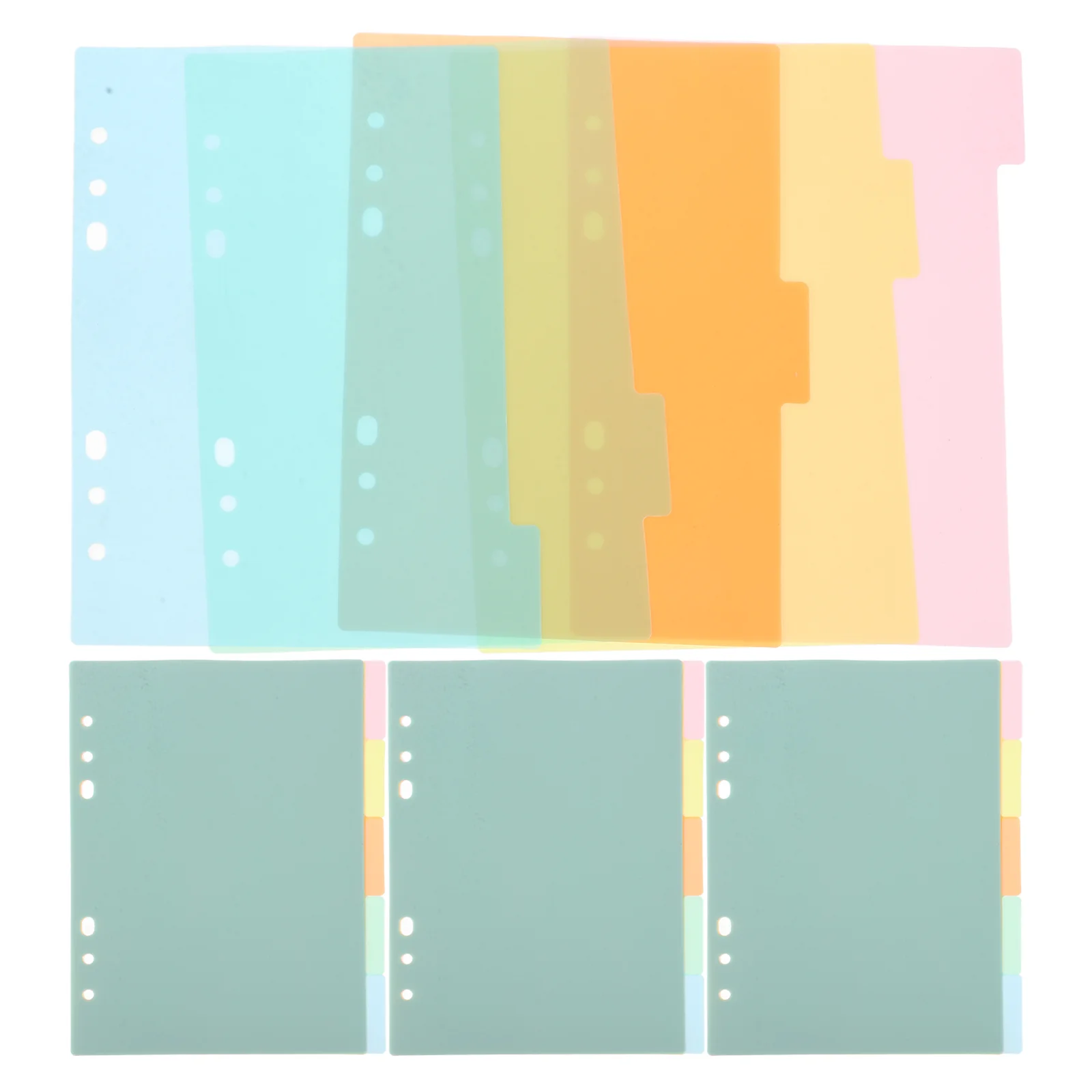 20 Pcs Partition Board Replaceable Binder Tab The Notebook Set Separator Page Plastic Six-holes Dividers