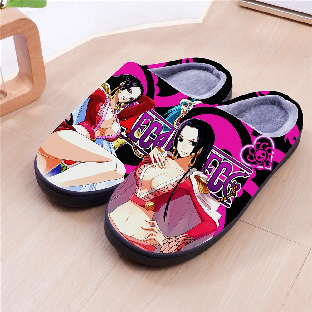 Winter Warm Slippers Anime ONE PIECE Boa·Hancock Cosplay Cute Cartoon Shoes For Men Women Boy Girl Slippers Halloween Gift