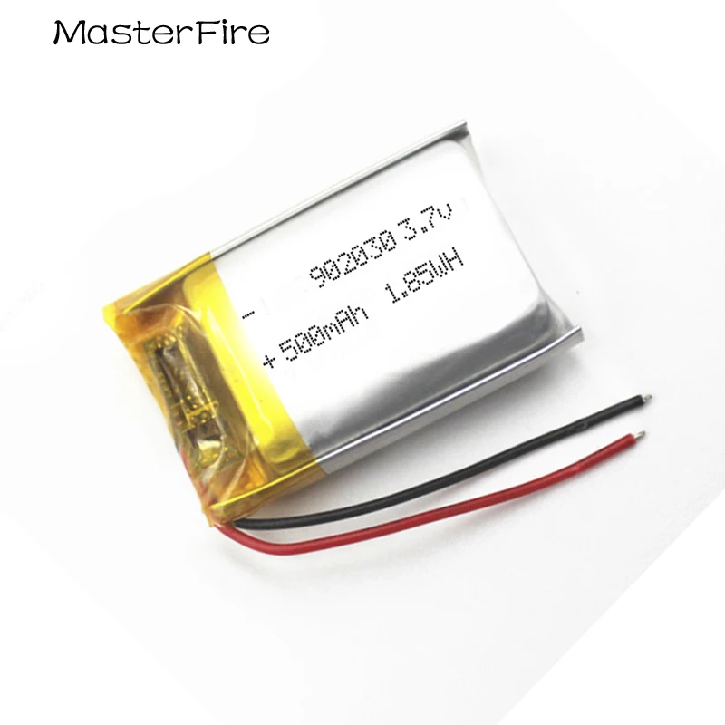 2-10PCS 902030 3.7V 500mah Rechargeable Lithium Polymer Battery for Bluetooth Speaker Headset Selfie Stick E-book LED Light Cell