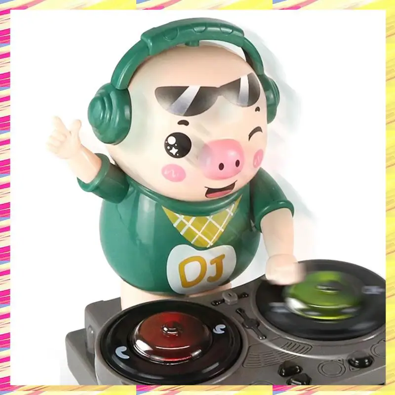 ABJJ DJ Rock Pig Children Toys Light Music Fun Electronic Party Doll Pig Waddles Dances Musical Toys