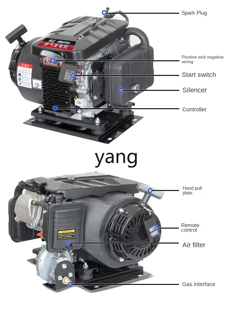 LXL Natural Gas 24V Generator Frequency Conversion Self-Start Stop Parking Air Conditioner DC V Special Gasoline