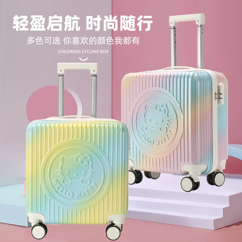 

20-Inch Suitcase Children's Suitcase Sanrio Password Box Trolley Case Cute Hello Kitty Gradient Color Student Boarding Case Gift