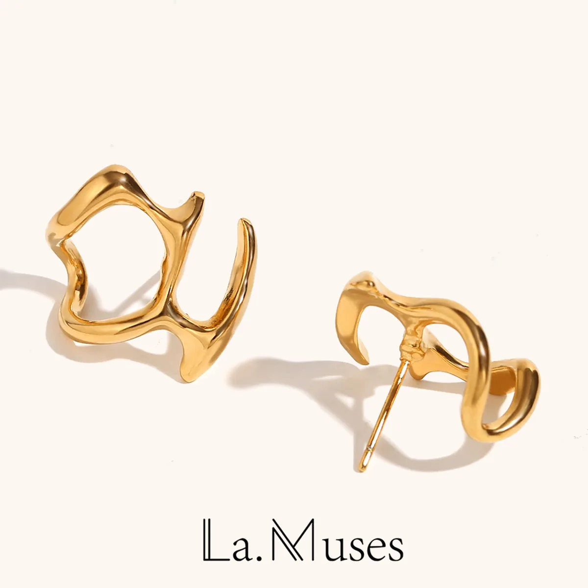La. Muses Abstract Hollow Mask Stainless Steel Women's Earrings Fashion Creative Waterproof Daily Women's Jewelry Gifts