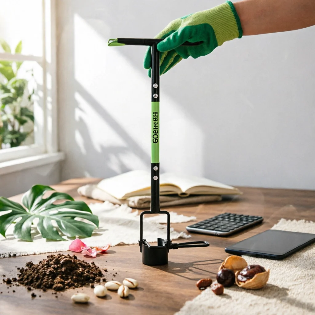 Transplanting Tool T Handle Garden Digger Soil Digging Tool Steel Unwanted Plants and Hole Digger Rust Resistant