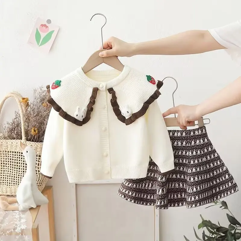 

Girls Cardigans Sweater O-neck Spring Autumn Knitted Cardigans Solid Single Breasted Children Sweaters 2022