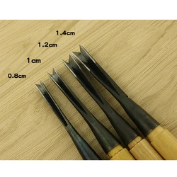 0.8 1.0 1.2 1.4cm V Type Tap Exposedness Triangle Chisel Woodworking Chisels Woodcut Knife for Carving Blank Tools