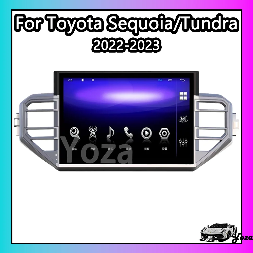 

Автомобильный радиоприемник Yoza Carplay для Toyota Sequoia Tundra 2022-2023 Android11, сенсорный экран, мультимедийный плеер, GPS-навигация, стерео, 4G