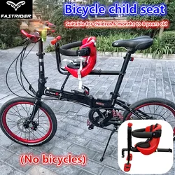 Front Folding Bicycle Child Seat Safety Child Bicycle Seat Baby Seat Kids Saddle with Foot Pedals Rest for Road Bike Accessorie