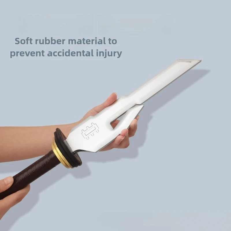 Épée de nivellement Solo 46cm/18,11 pouces, couteau jouet en PU pour garçons, armes en caoutchouc souple sûr, Double épées non coupées, ornement de bureau, cadeaux