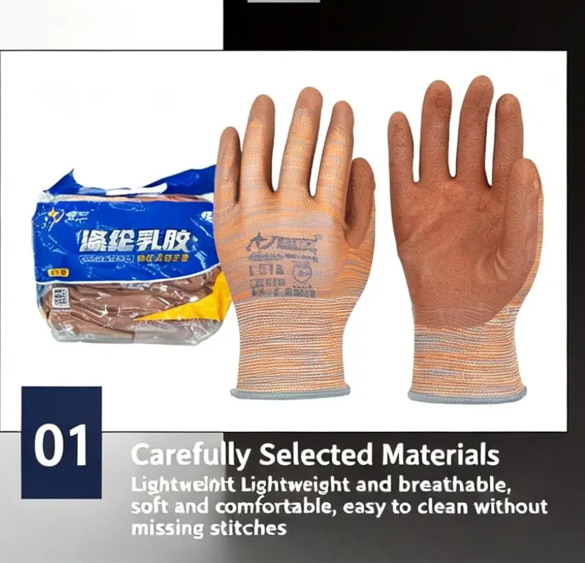 12 Pairs Gardening Glove for Women/Man High Quality Garden Gloves Purple/Pink/Brown Waterproof Anti-Slip Work Safety Glove
